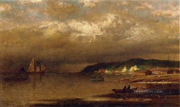 ボート Painting - ニューファンドランド海岸のボート海景ウィリアム・ブラッドフォード